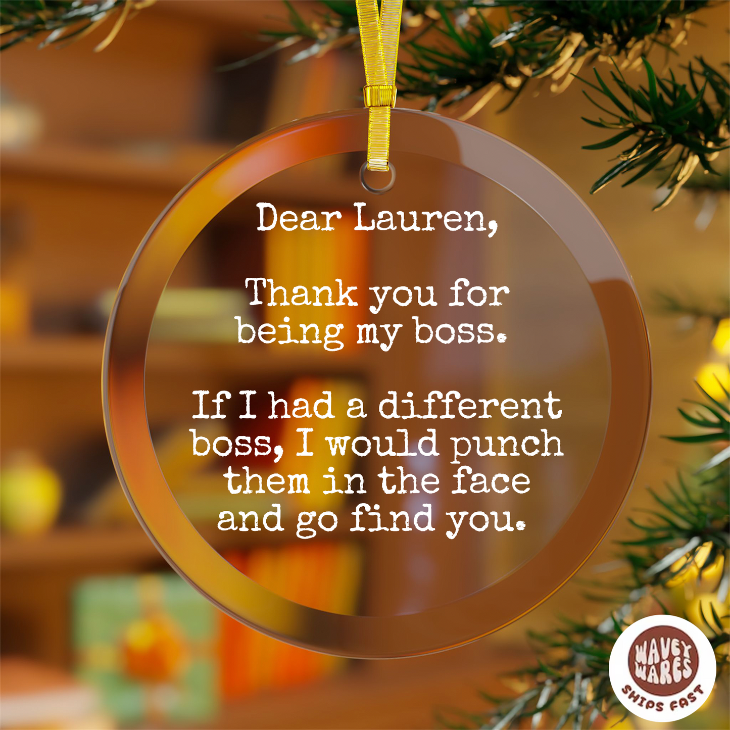 Personalized Thank You For Being My Boss Punch Face Funny Ornament