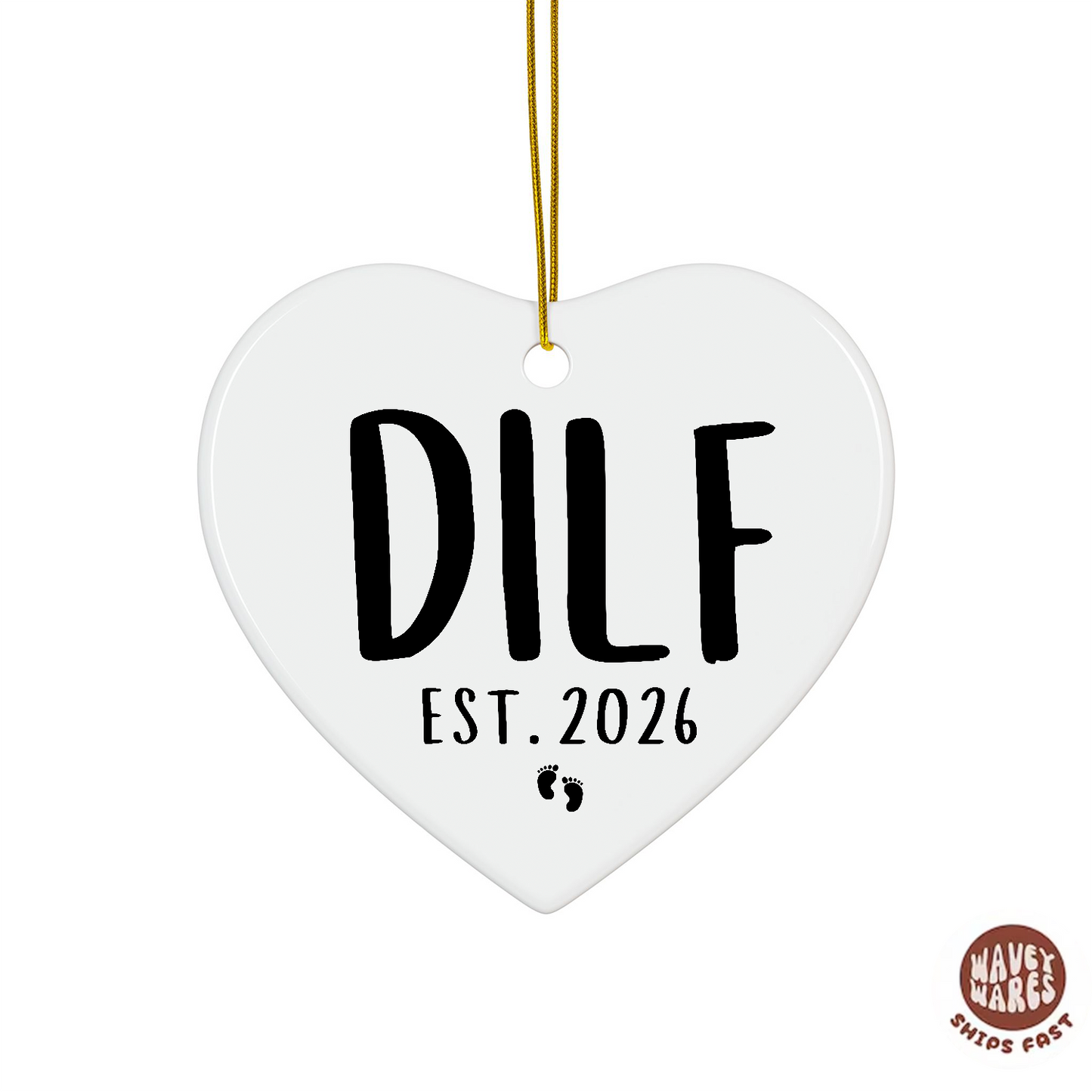 Personalized DILF New Dad Ornament