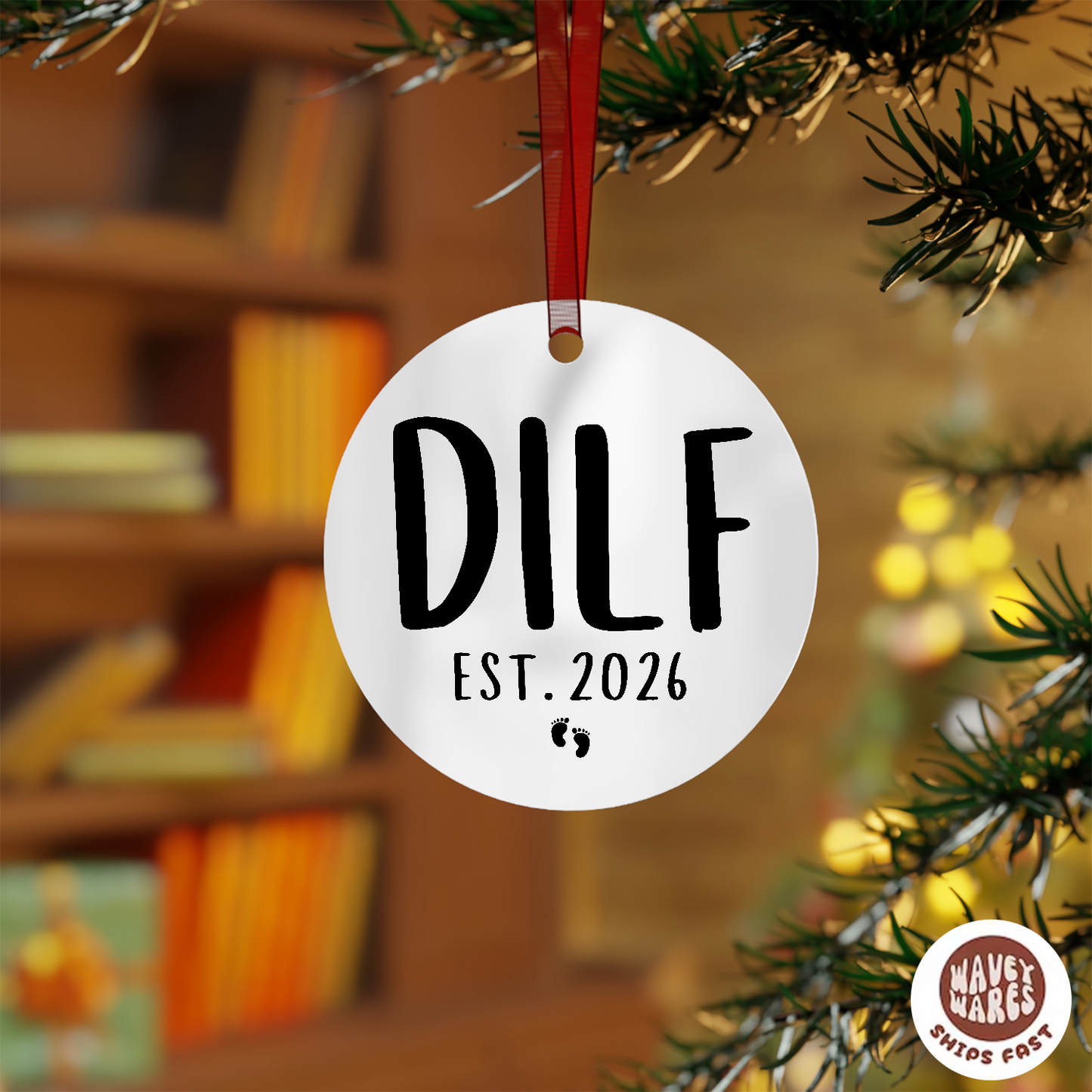 Personalized DILF New Dad Ornament