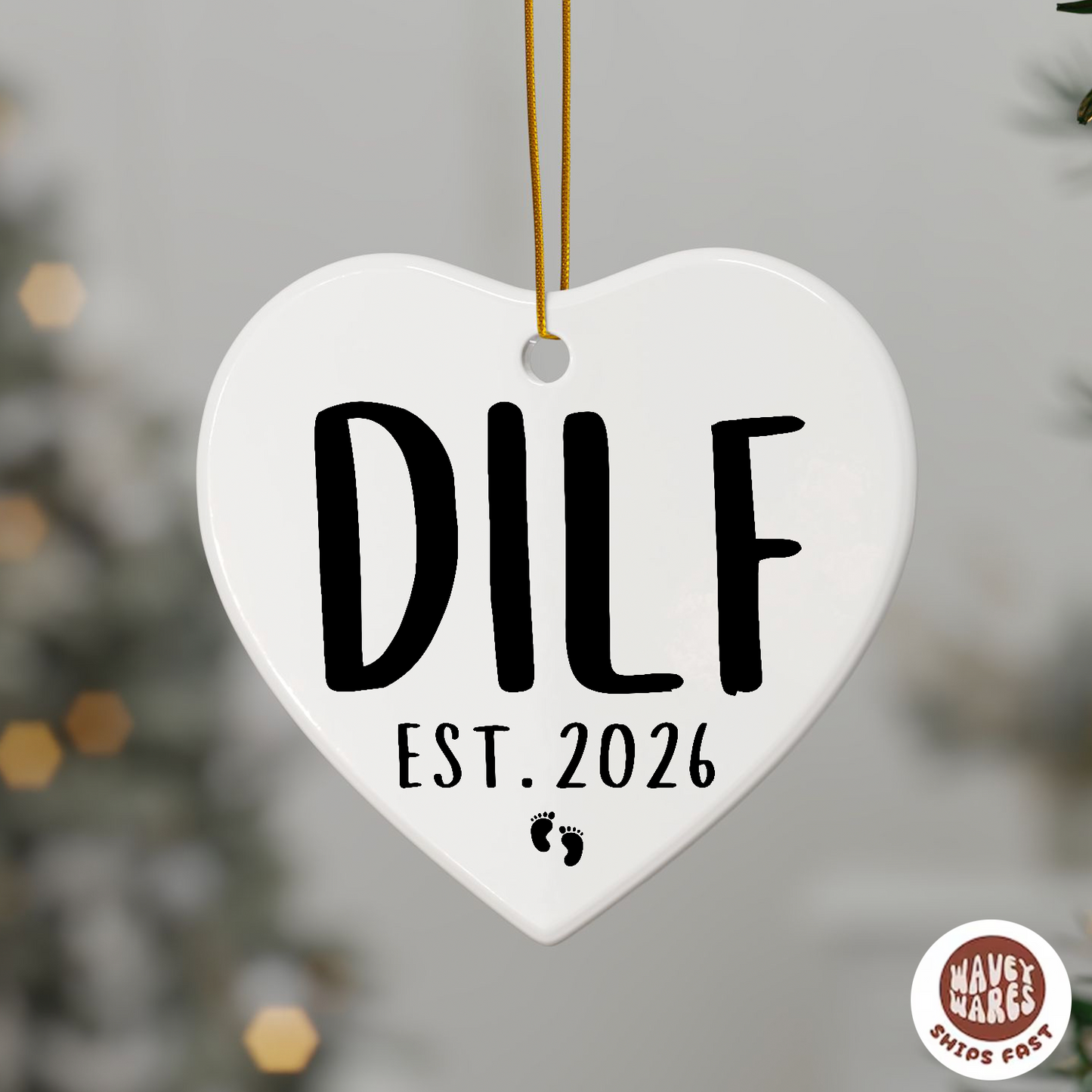 Personalized DILF New Dad Ornament