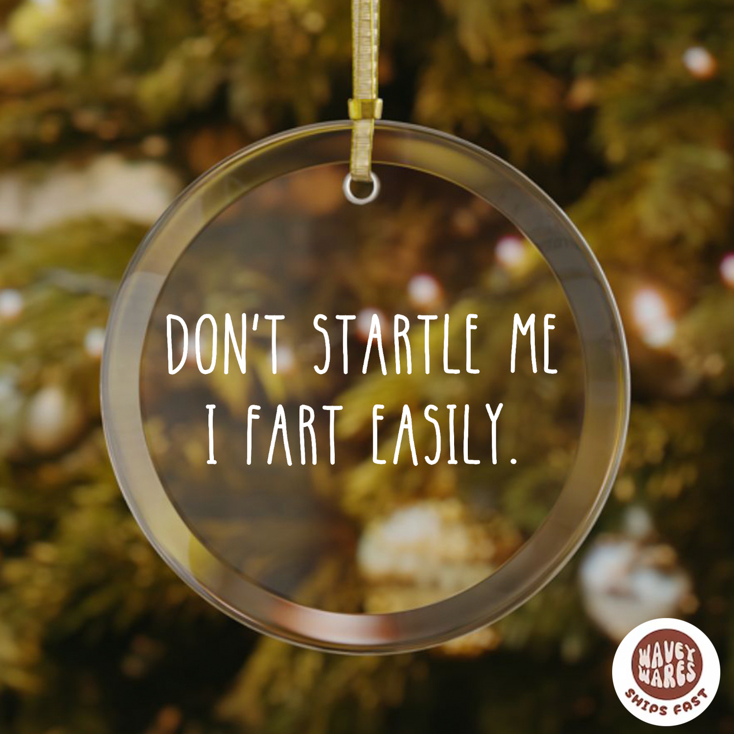Don't Startle Me I Fart Easily Ornament