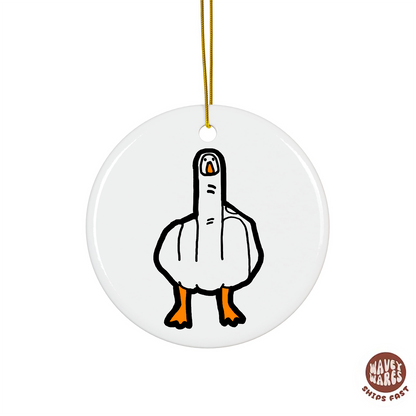 Duck Middle Finger Funny Ornament
