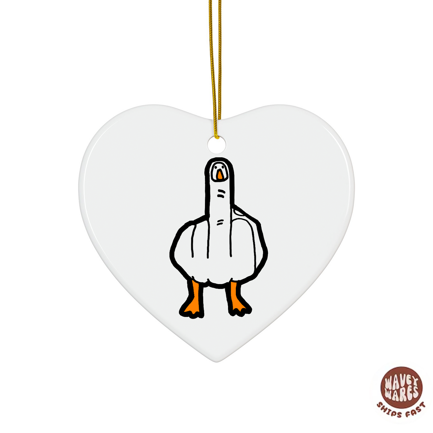 Duck Middle Finger Funny Ornament