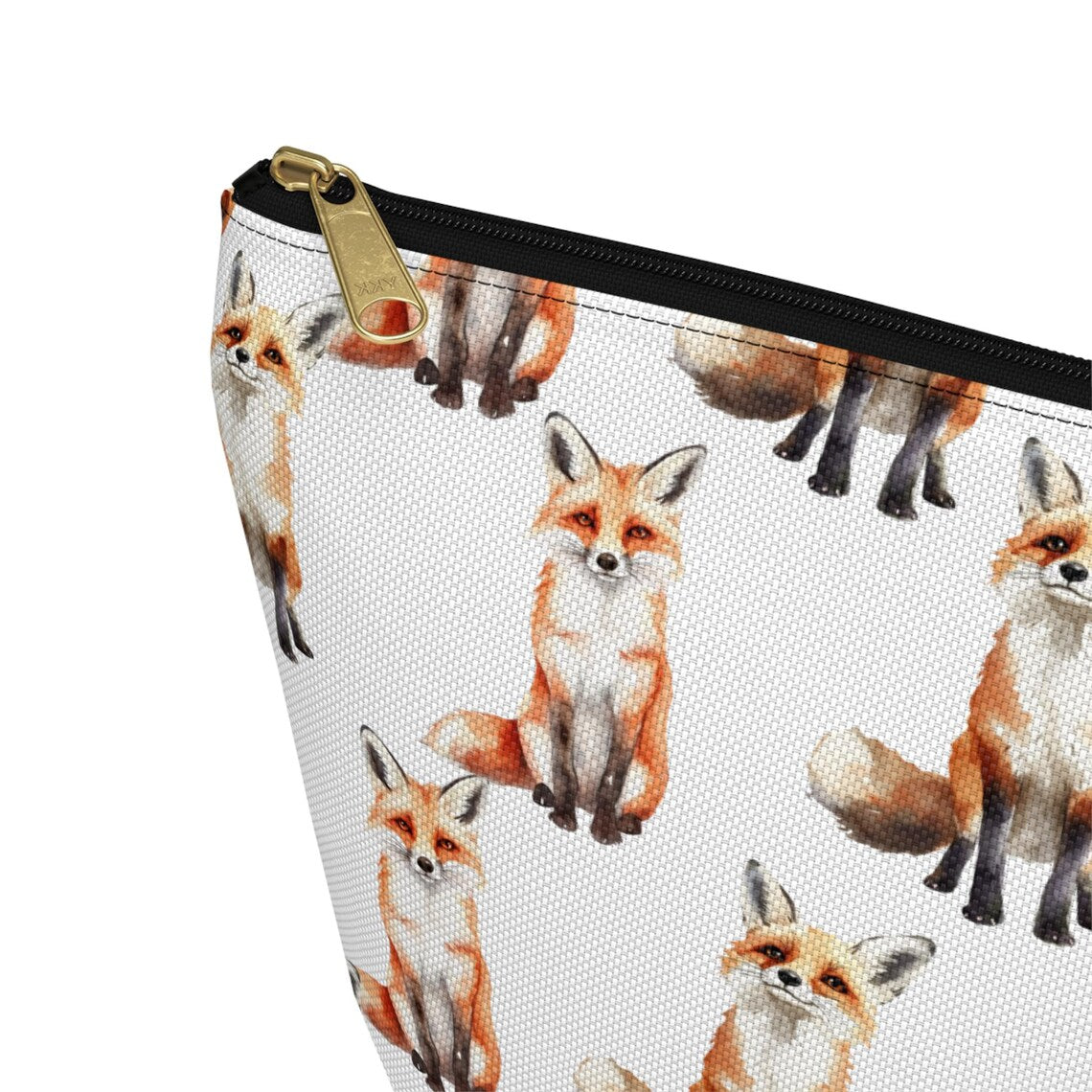 Cute Foxes Pattern zipper white travel zip bag gift for red fox enthusiast animal lover secret santa birthday Christmas makeup cosmetic drugs storage case accessory pouch Toiletry pencil waveywares wavey wares wavywares wavy wares