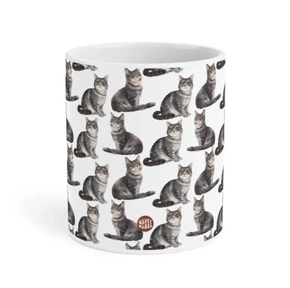 Cute Grey Cats Watercolor Pattern 20oz white funny large coffee mug gift for cat mom dad lady tabby kitten feline meow pet enthusiast him her friend animal lover birthday secret santa Christmas waveywares wavey wares wavywares wavy wares side