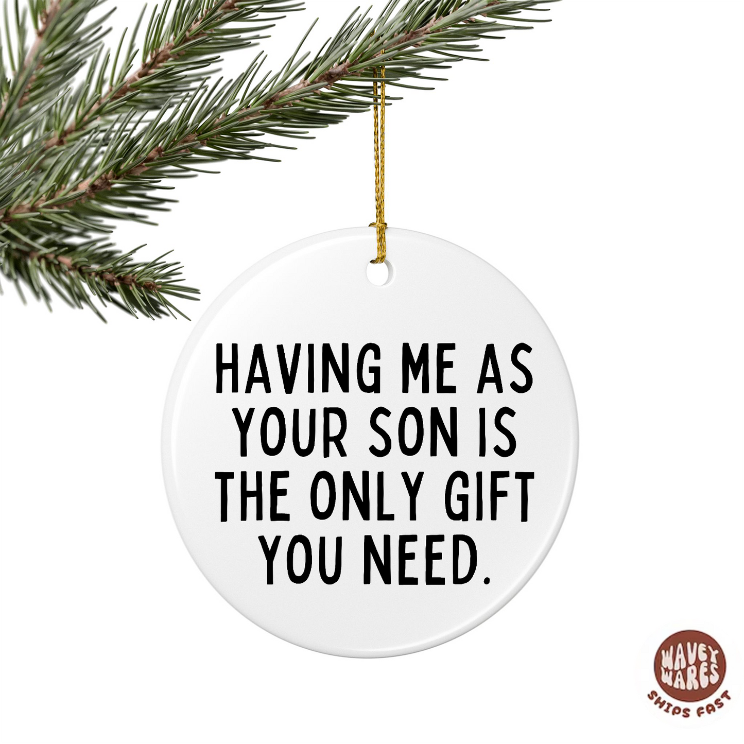Having Me As Your Son Is The Only Gift You Need Funny Ornament