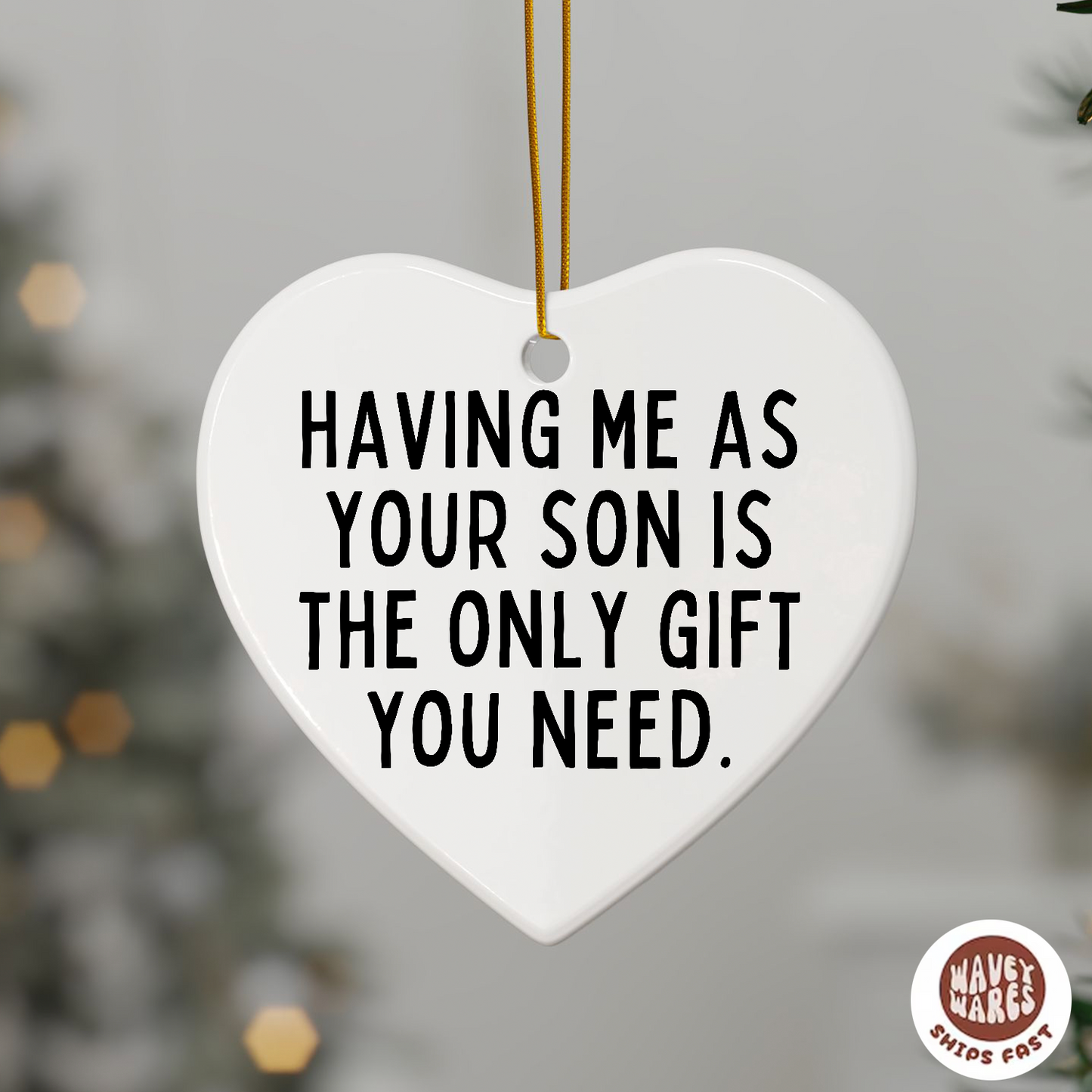 Having Me As Your Son Is The Only Gift You Need Funny Ornament
