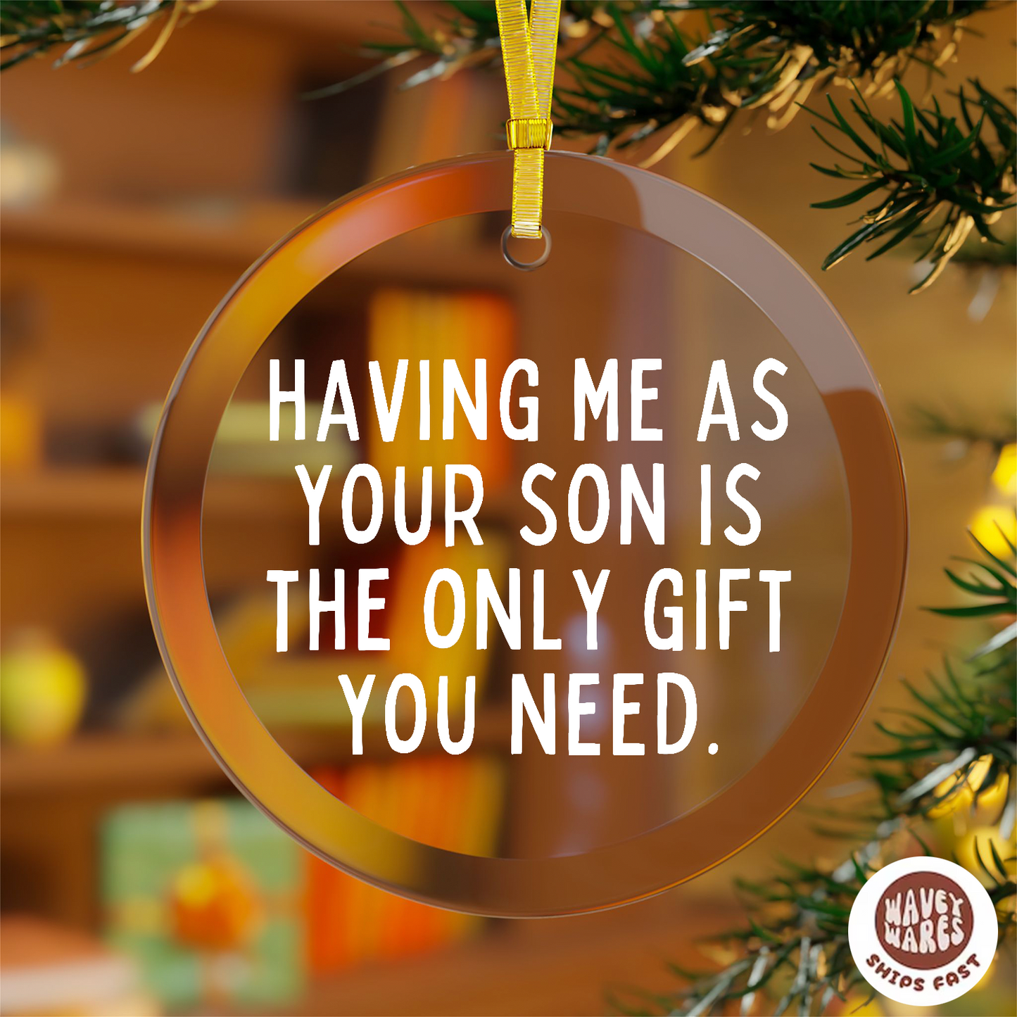 Having Me As Your Son Is The Only Gift You Need Funny Ornament