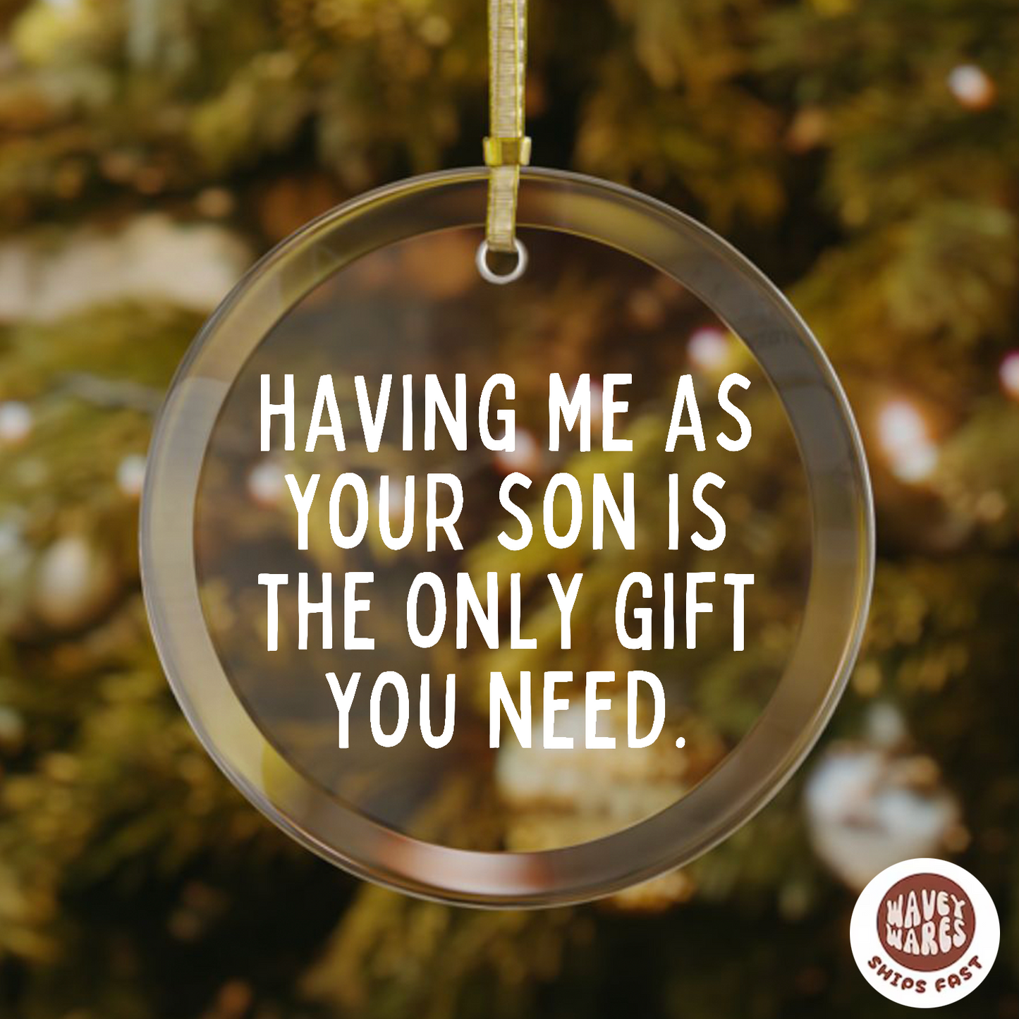 Having Me As Your Son Is The Only Gift You Need Funny Ornament