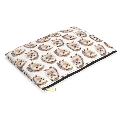 Cute Hedgehogs Pattern flat lay white makeup zip bag gift for owner baby wild animal lover best friend her aesthetic toiletry cosmetic drugs storage case accessory pouch travel pencil waveywares wavey wares wavywares wavy wares