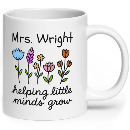 Personalised Teacher Helping Little Minds Grow Mug
