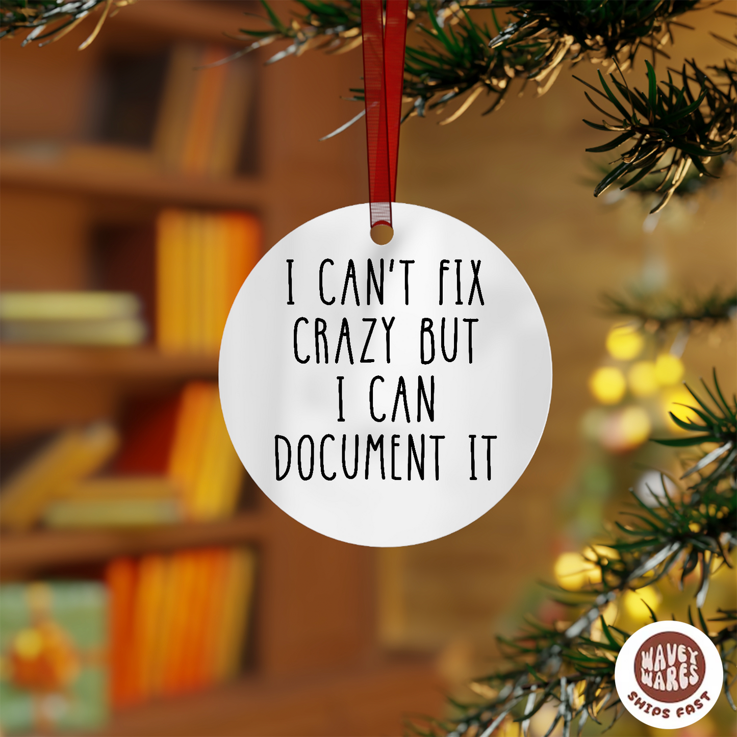 I Can't Fix Crazy But I Can Document It Funny HR Ornament