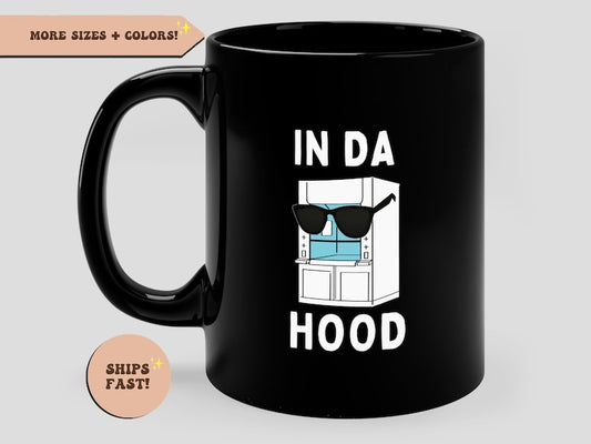 In Da Hood Funny Biochemistry Science STEM Fumehood Black Mug