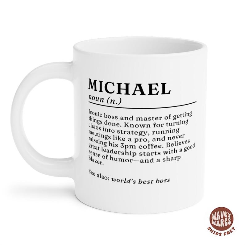 WaveyWares® Personalized Name Dictionary Definition Coffee Mug