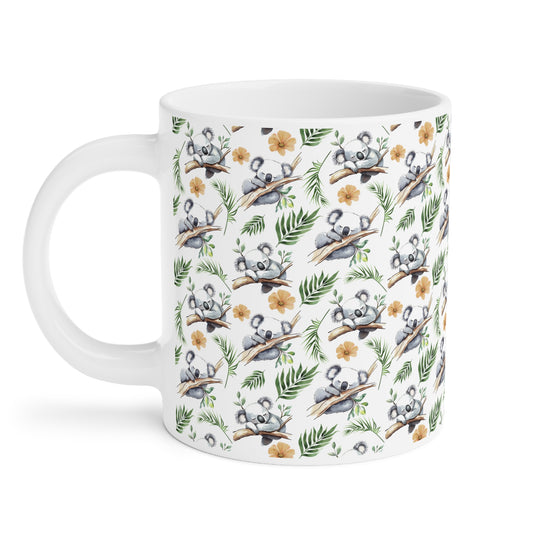 Cute Koalas Watercolor Pattern 20oz white funny large coffee mug gift for koala bear enthusiast animal lover herbivore marsupial Australia mammal fluffy aesthetic birthday secret santa Christmas waveywares wavey wares wavywares wavy wares