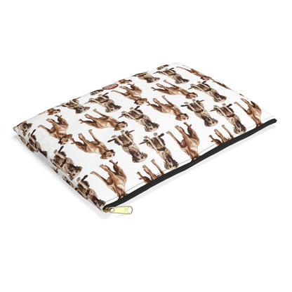 Cute Labradors Pattern flat lay white Cosmetic zip bag gift for dog owner mom dad pet lover animal brown lab aesthetic makeup travel drugs storage case accessory pouch toiletry pencil waveywares wavey wares wavywares wavy wares