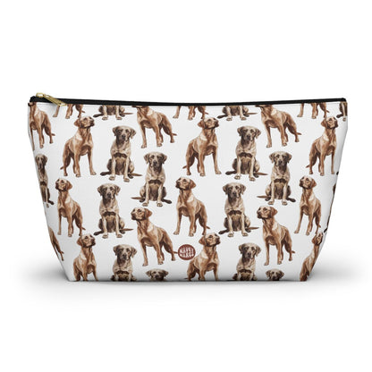 Cute Labradors Pattern T Bottom white Cosmetic zip bag gift for dog owner mom dad pet lover animal brown lab aesthetic makeup travel drugs storage case accessory pouch toiletry pencil waveywares wavey wares wavywares wavy wares