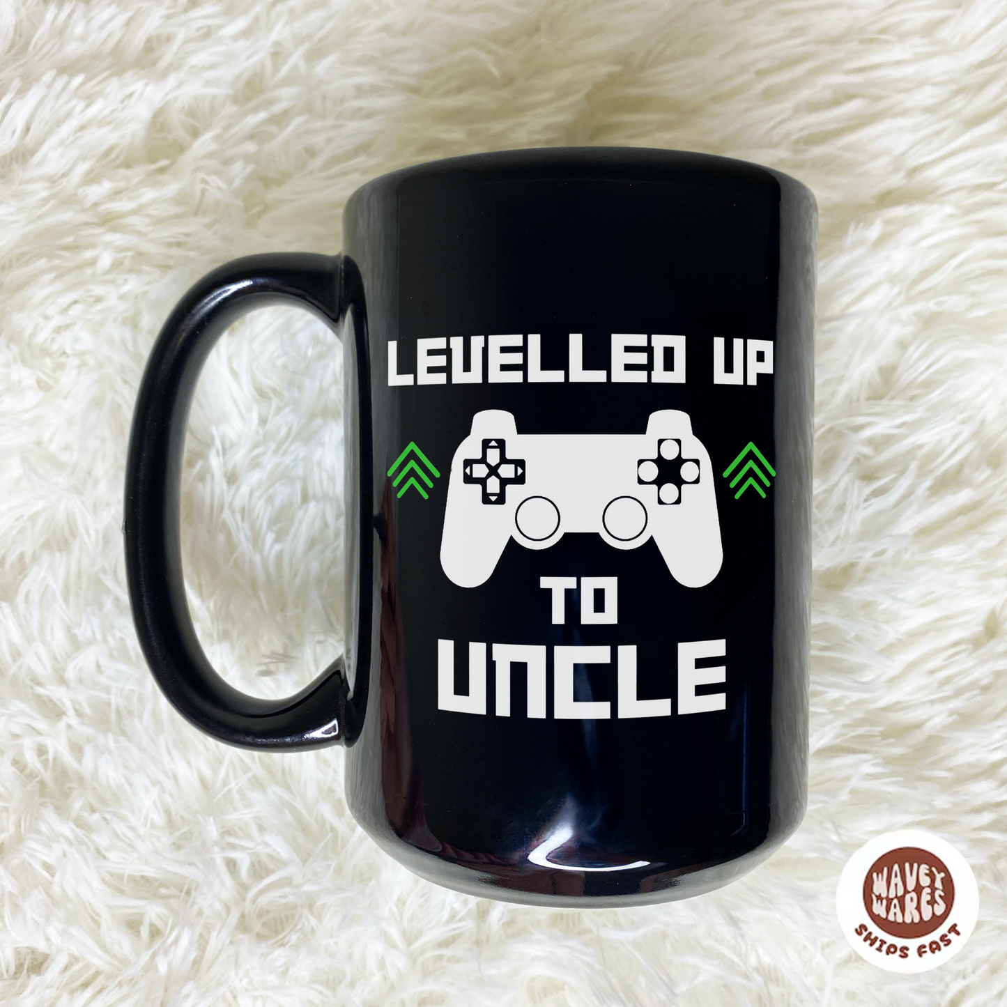 Levelled Up To Uncle Black Mug