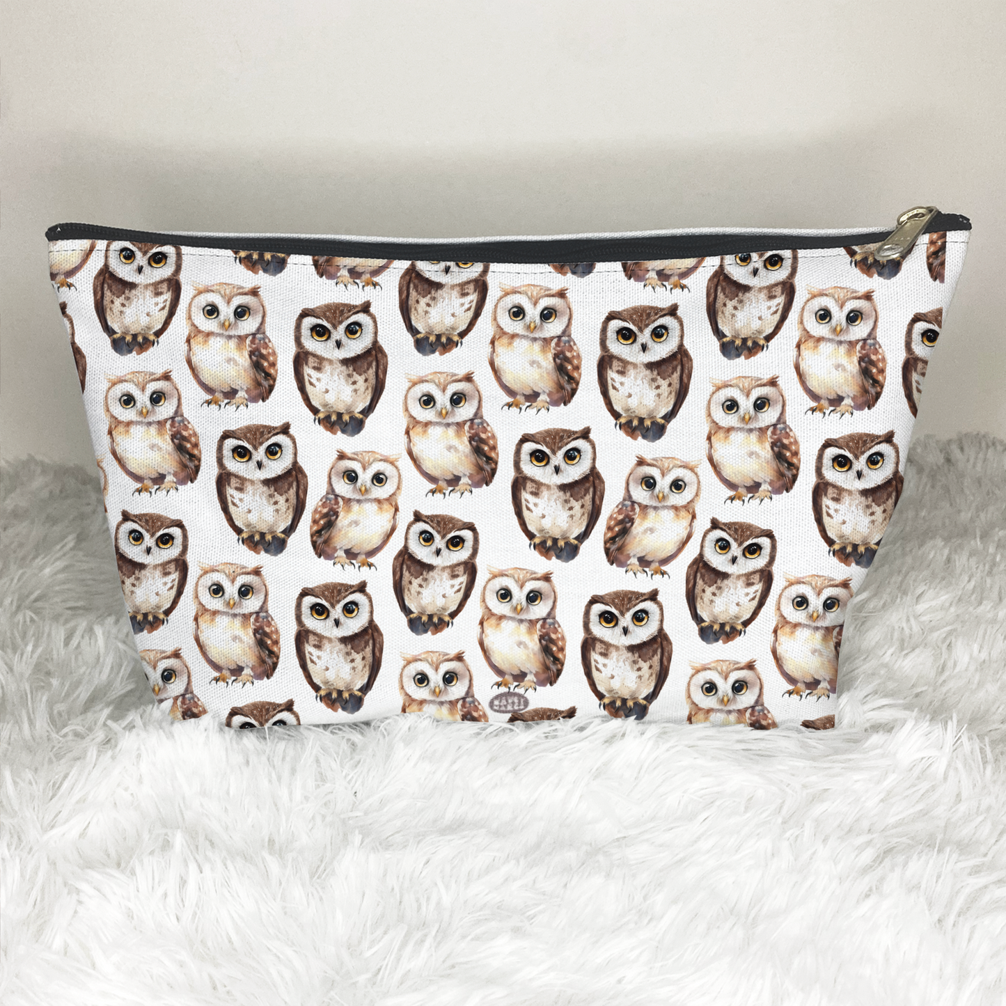 Cute Owls Zip Cosmetic Bag