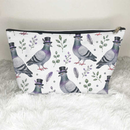Pigeons Wearing Top Hat Toiletry Bag