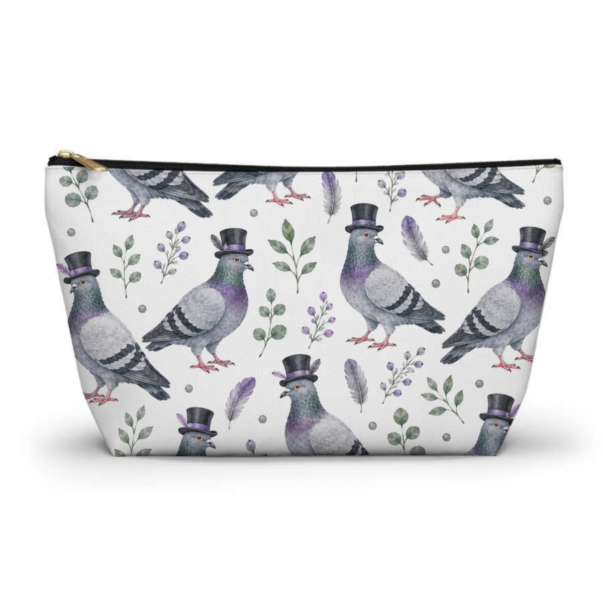 Pigeons Wearing Top Hat Toiletry Bag