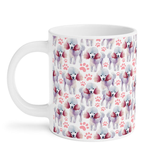 Cute Poodles Watercolor Pattern 20oz white funny large coffee mug gift for dog lover mom dad best friend her fluffy animal aesthetic birthday secret santa Christmas waveywares wavey wares wavywares wavy wares