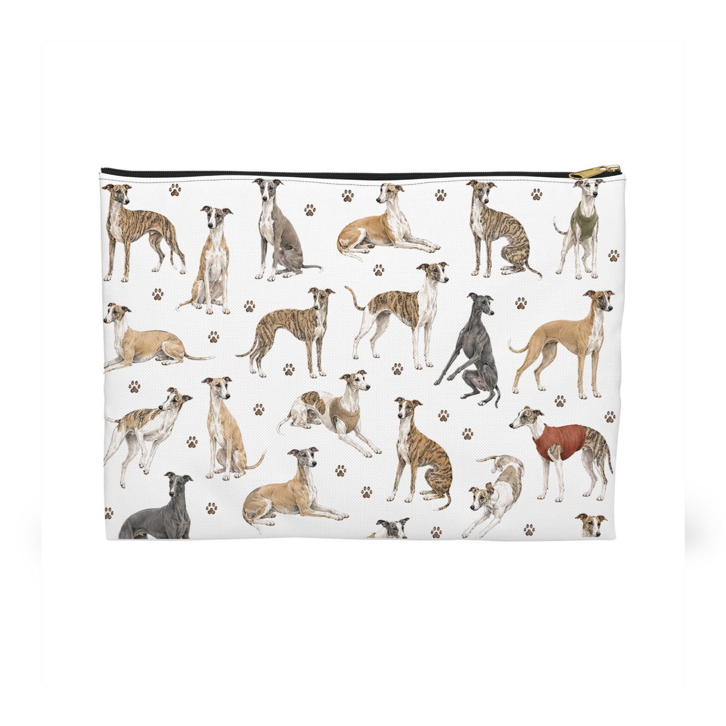 Whippet Dogs Pattern Cosmetic Bag