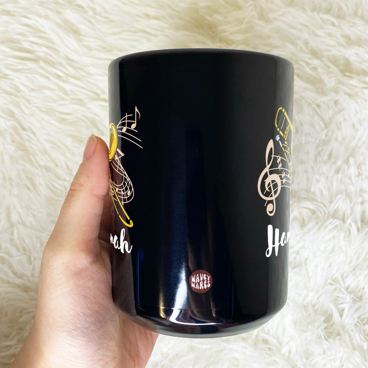 Personalized Trombone Name Black Mug
