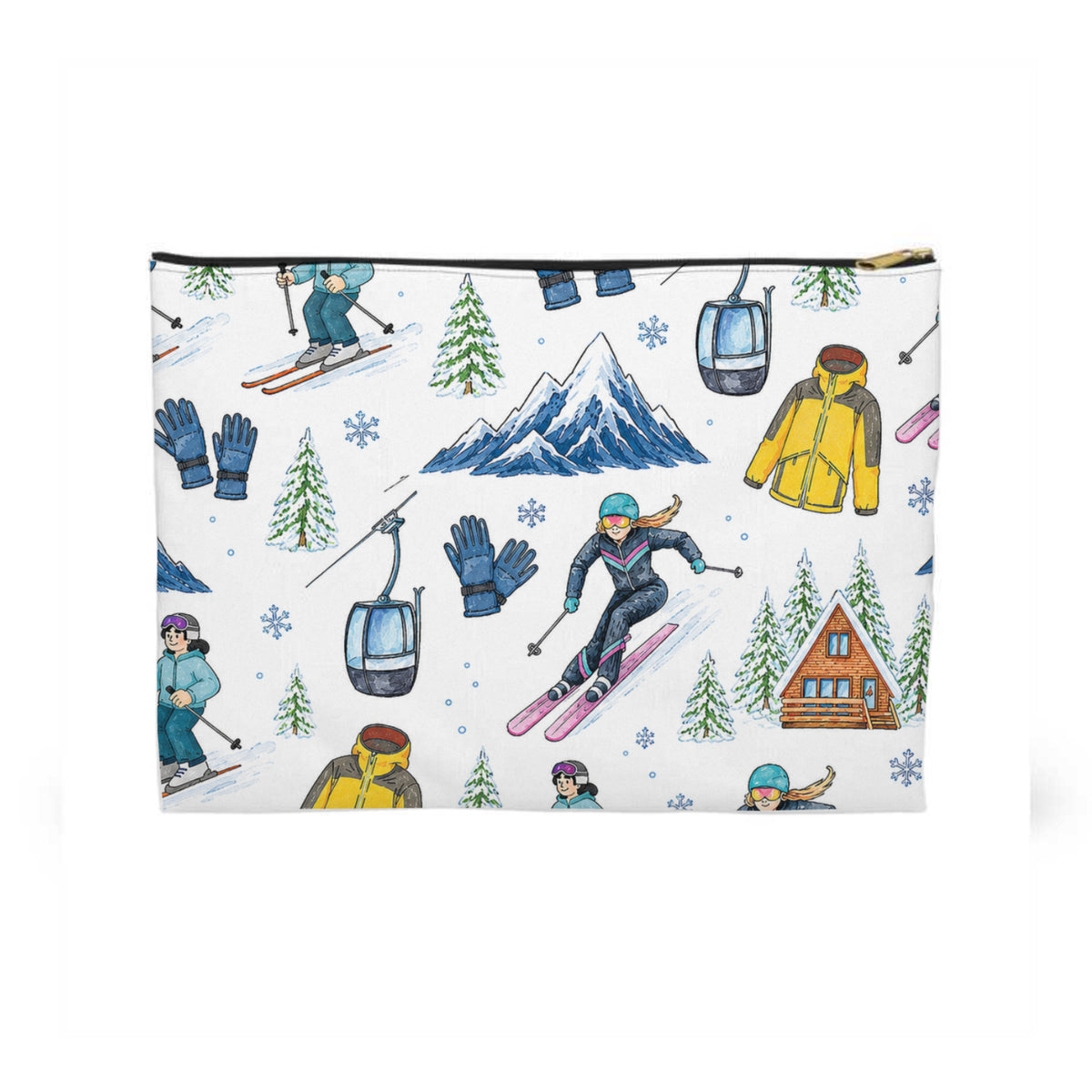 Skiing Pattern Toiletry Bag