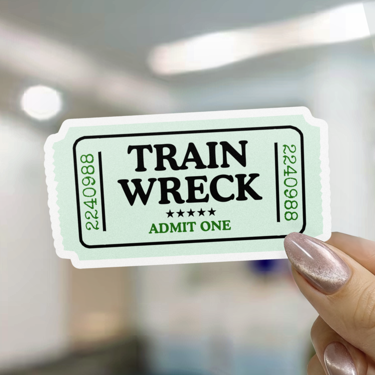 One Ticket To The Train Wreck Sticker