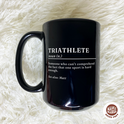 Personalized Triathlete Black Mug