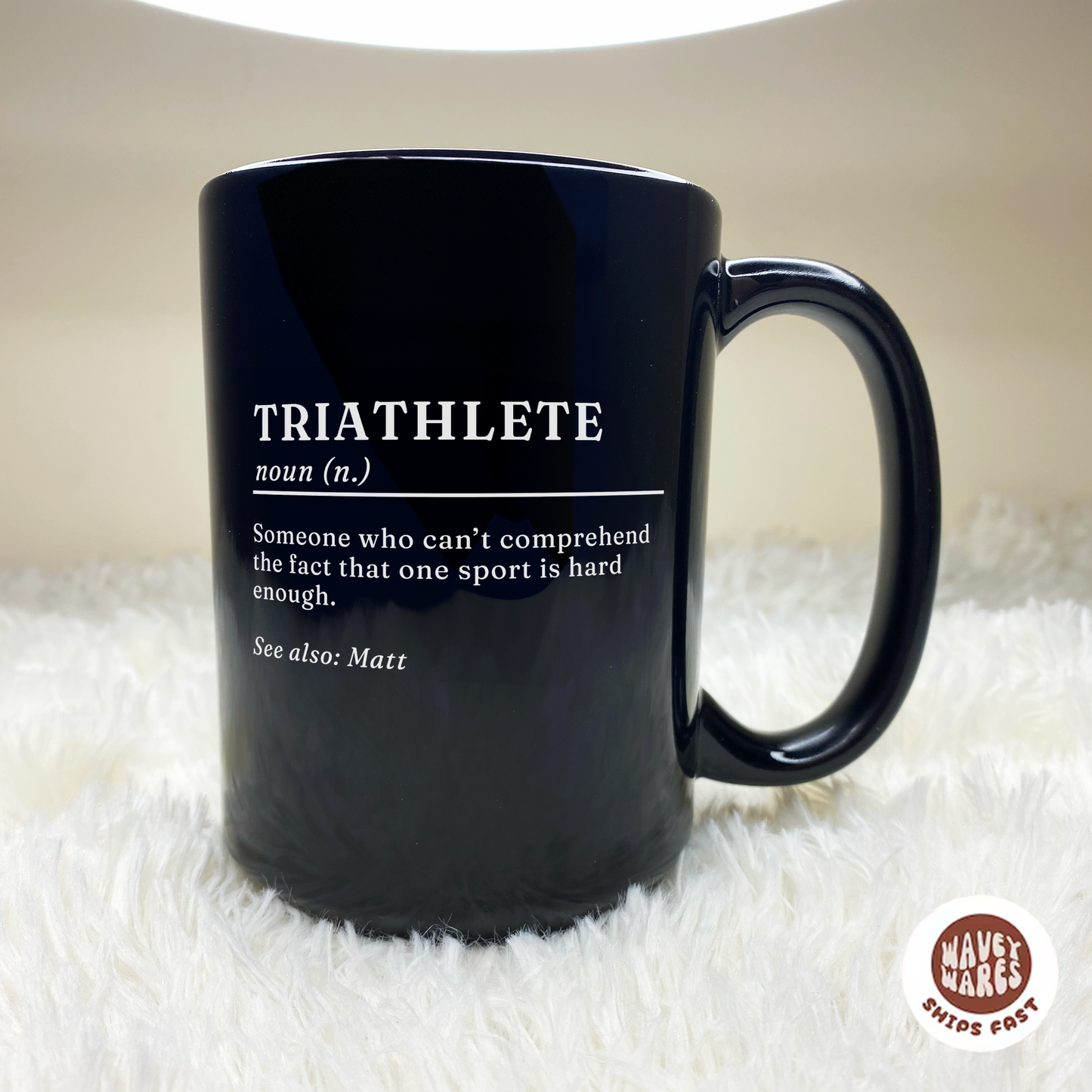 Personalized Triathlete Black Mug