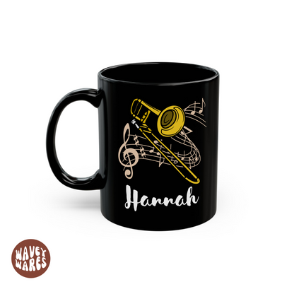 Personalized Trombone Name Black Mug