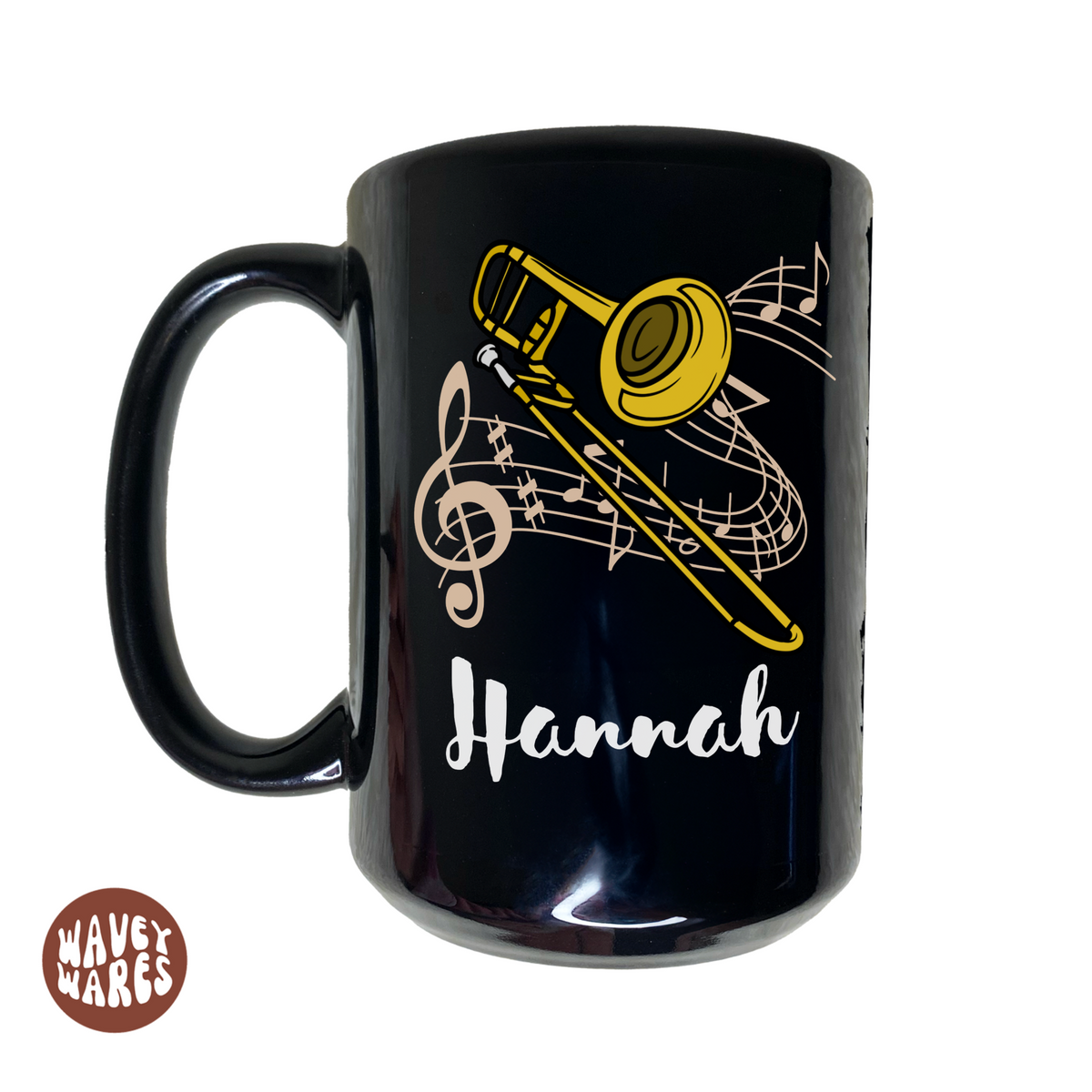 Personalized Trombone Name Black Mug