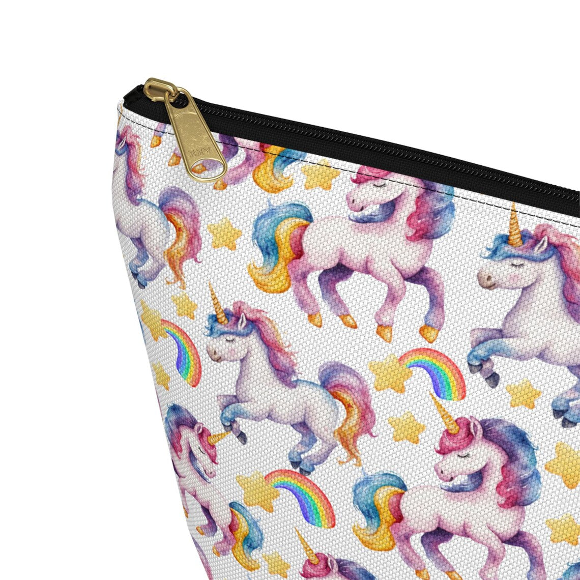 Cute Unicorns Pattern zipper white Cosmetic zip bag gift for kids girls horse animal lover her best friend aesthetic toiletry makeup drugs storage case accessory pouch travel pencil waveywares wavey wares wavywares wavy wares