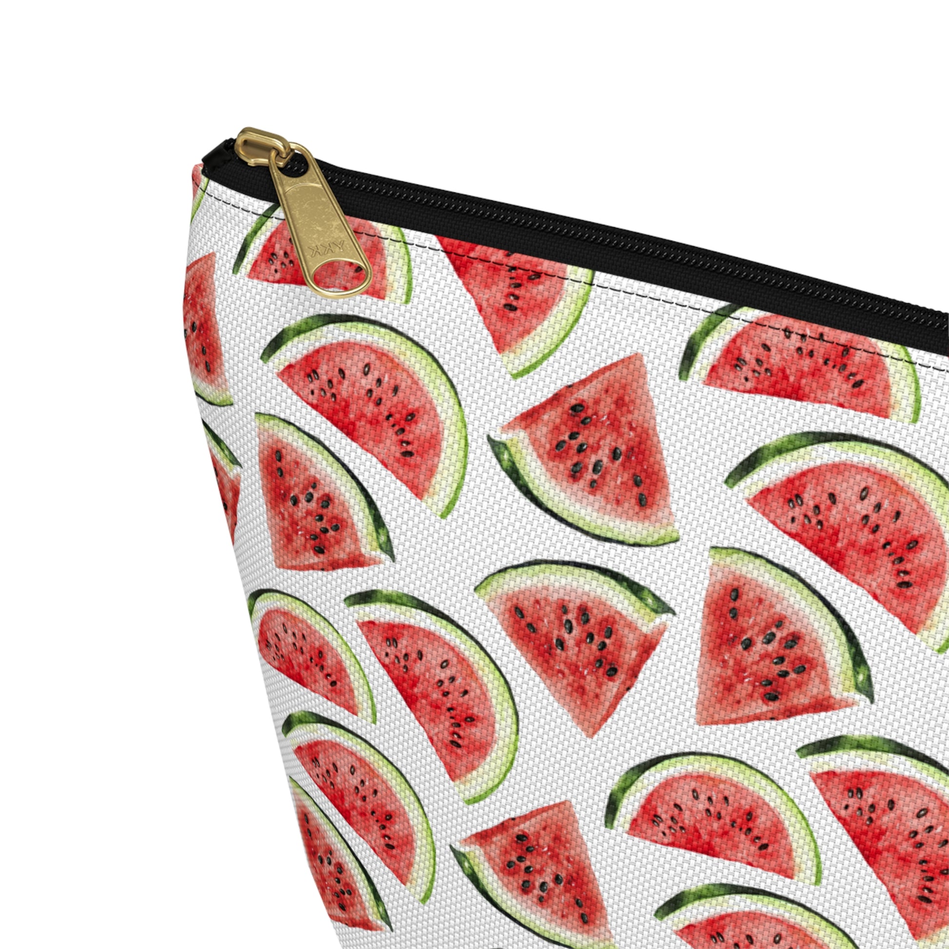 Cute Watermelons Pattern zipper white Makeup zip bag gift for watermelon enthusiast fruit lover healthy aesthetic birthday secret santa Christmas travel toiletry drugs storage case accessory pouch cosmetic pencil waveywares wavey wares wavywares wavy wares