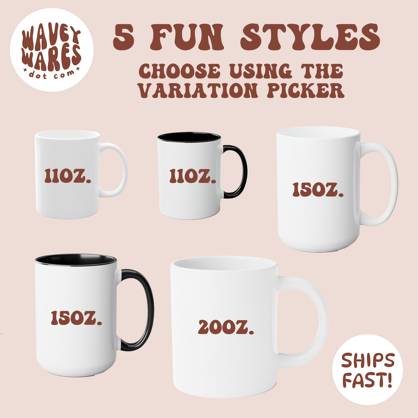 waveywares mug variations custom printing wholesale options