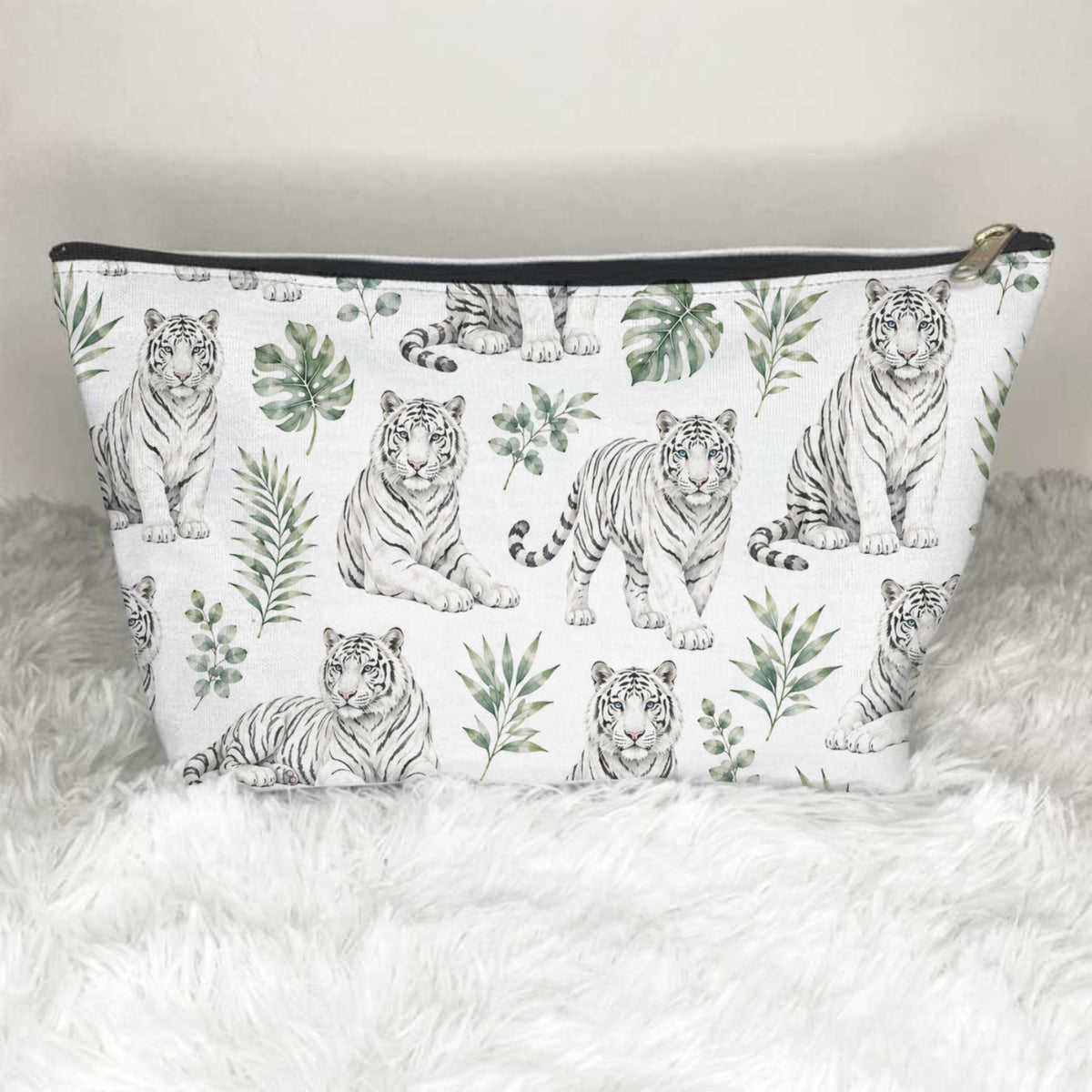 White Tigers Toiletry Bag