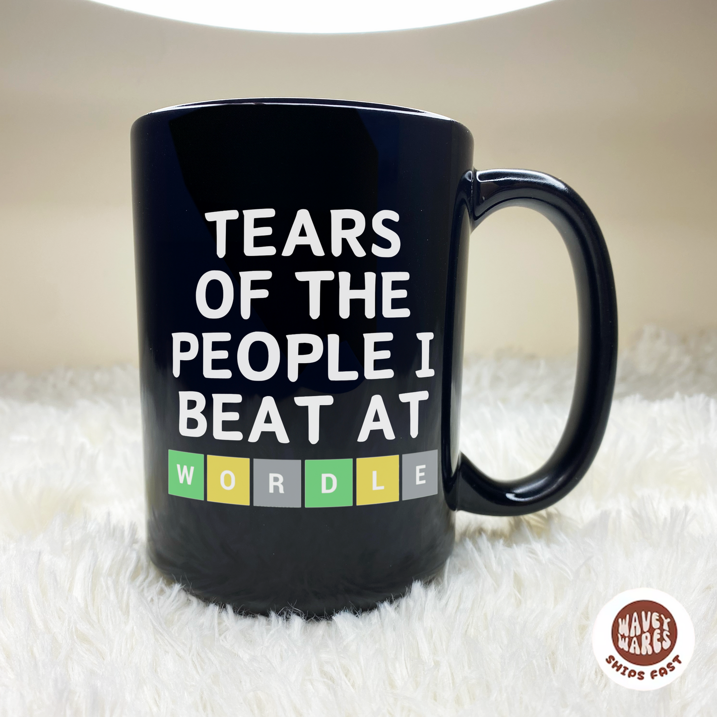 Tears of The People I Beat At Wordle Funny Black Mug