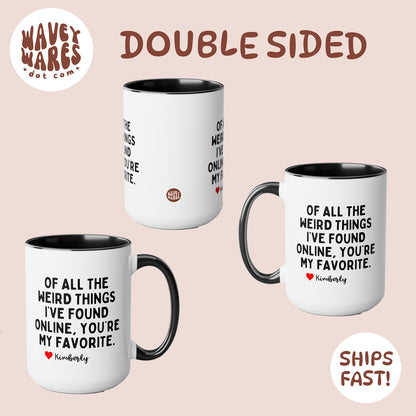 waveywares double sided print coffee mug